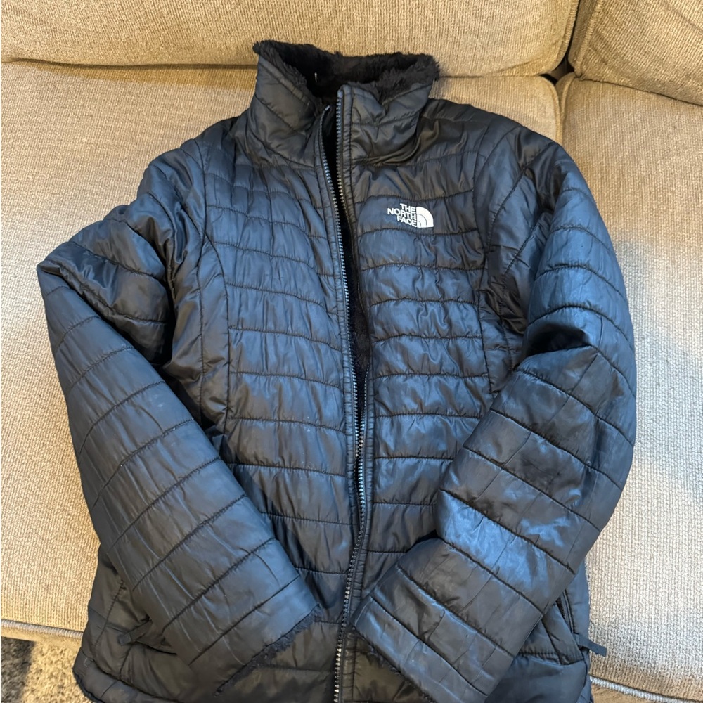 Girls north face fleece jacket reversible